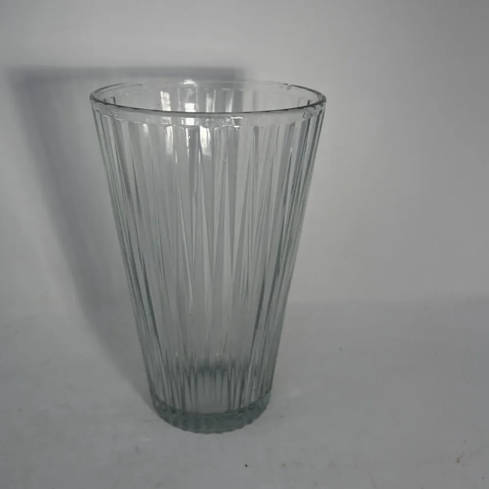 Vintage Clear Ribbed Fluted Glass Vase 10